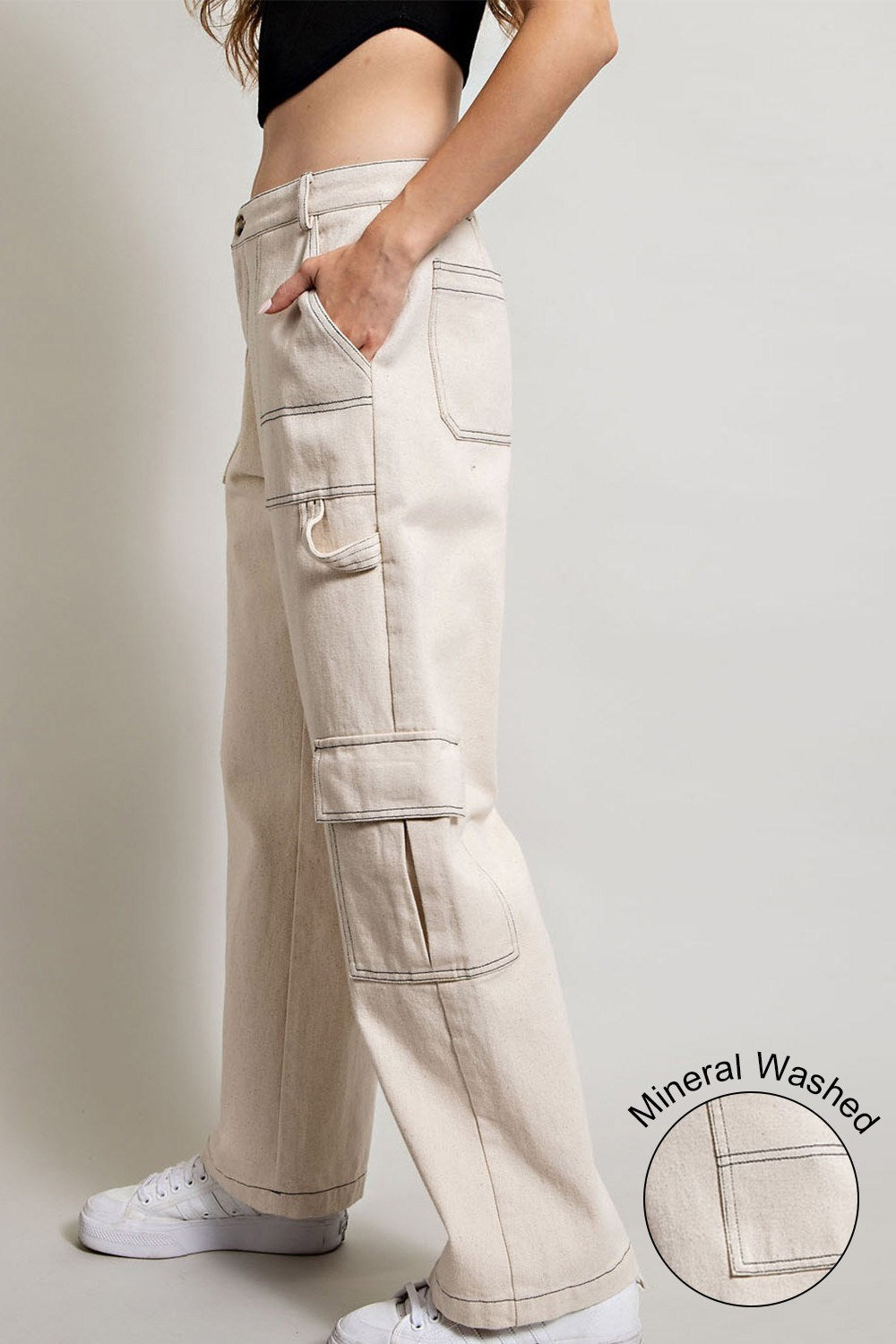 Oatmeal 2YK Inspired Cargo Pants (Small Large)