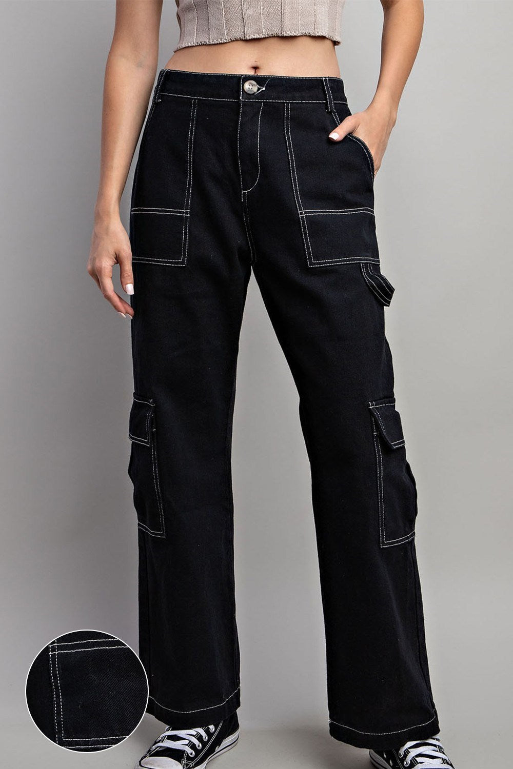 Black 2YK Inspired Cargo Pants (Small Large)