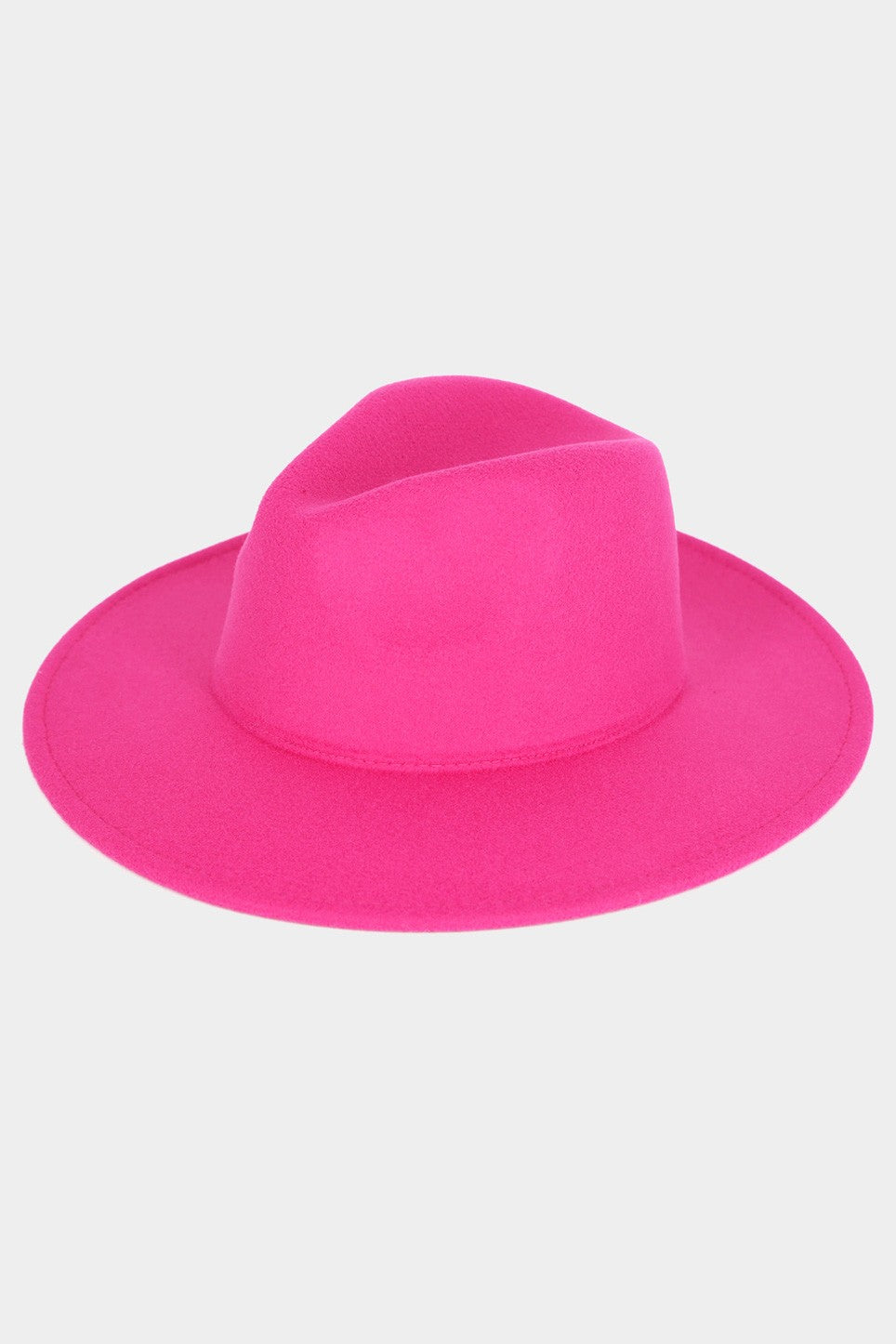 Solid Color Classic Wide Brim Fedora Hat