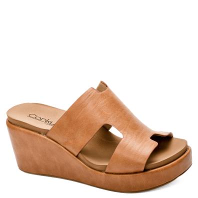 Corky Footwear Pucker Up Wedge (Cognac)