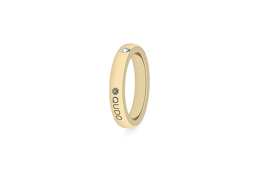 Qudo Sarria Spacer Gold Ring (Crystal)