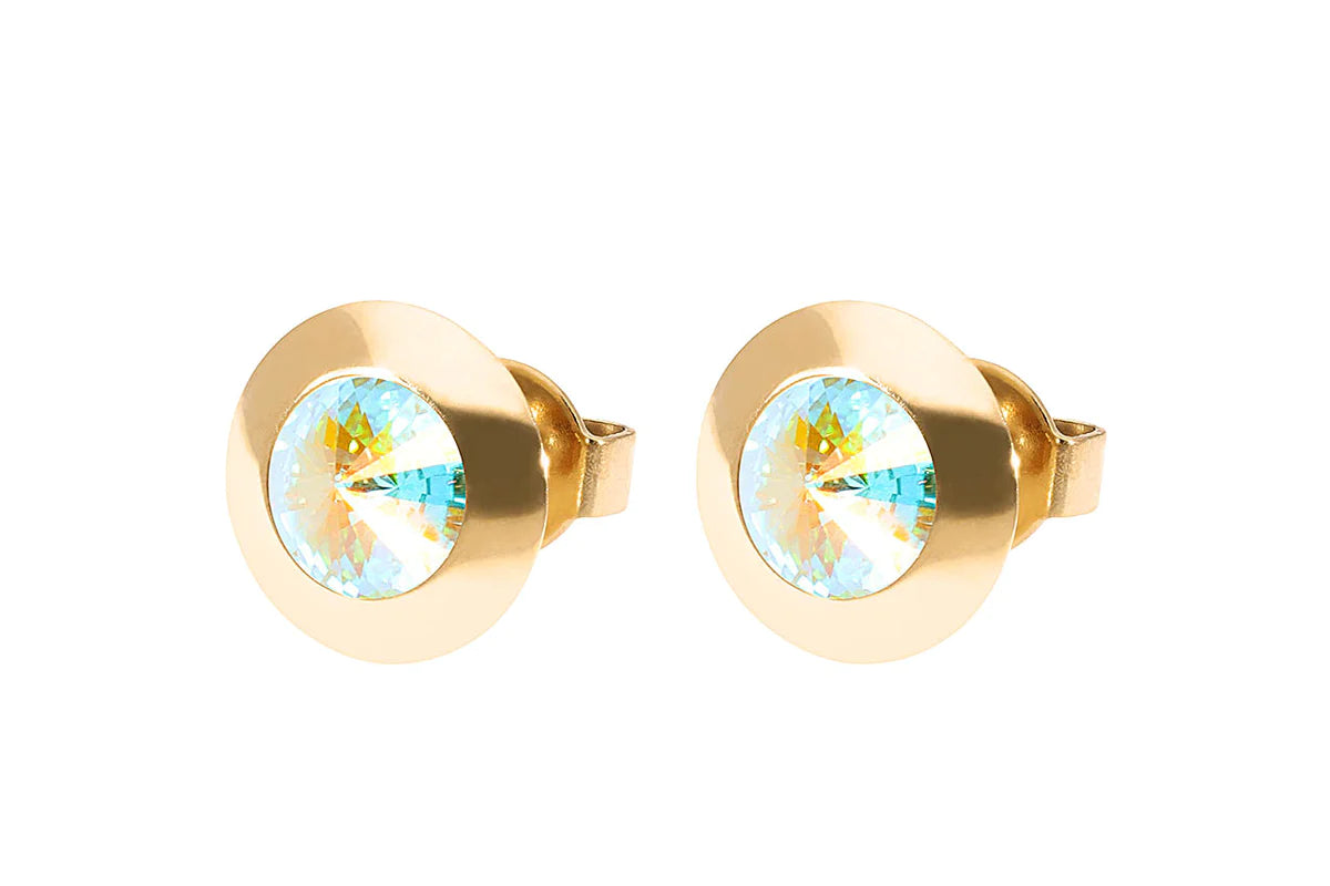 Qudo Tondo Gold Stud Earrings (More Color Options)