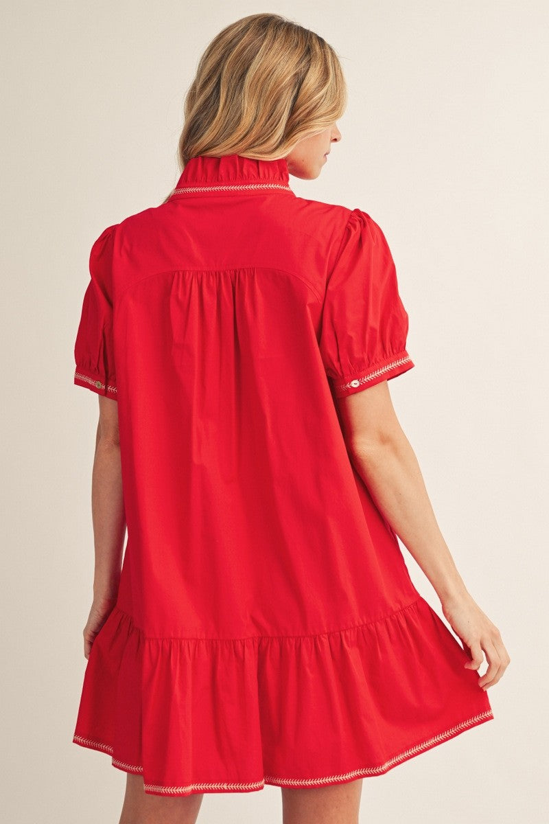 Embroidered Applique Accent Dress