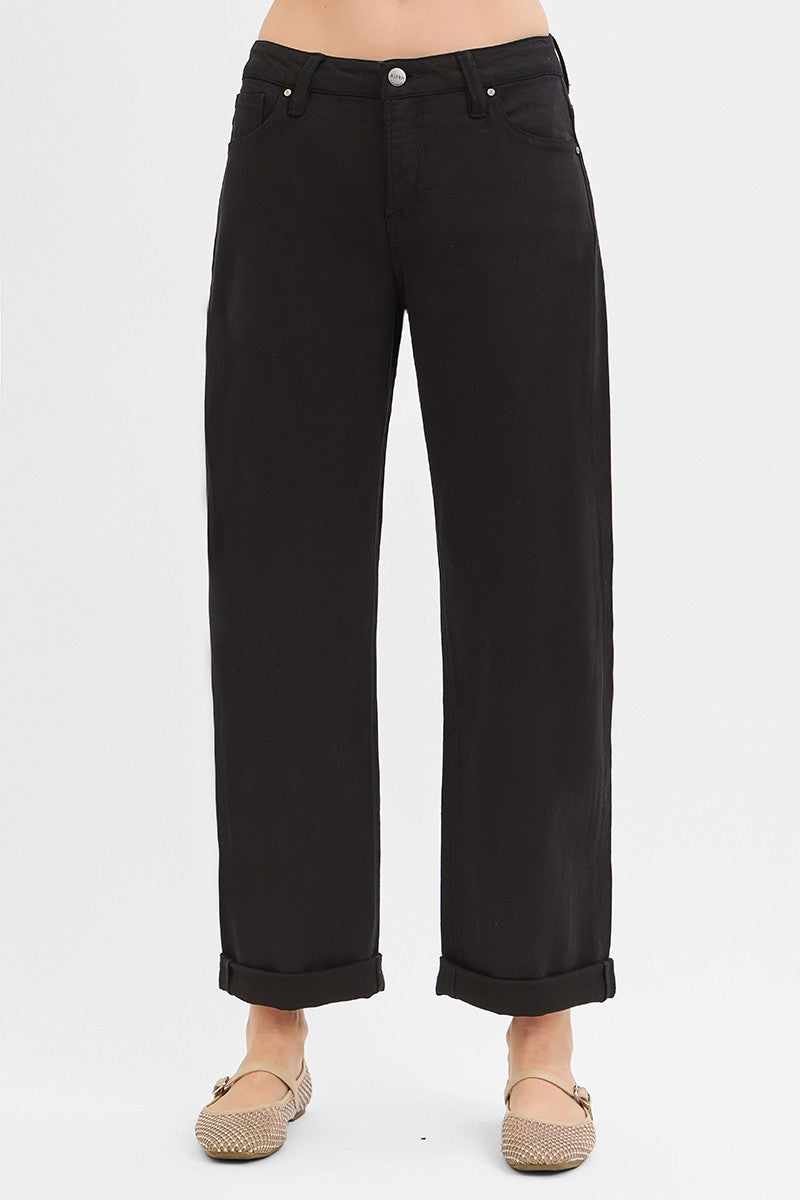 Night Sky Mid Rise Relaxed Barrel Pants