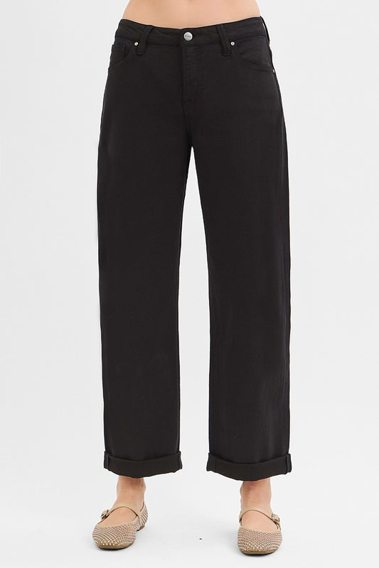 Night Sky Mid Rise Relaxed Barrel Pants