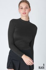 Ribbed Mock Neck Top 4 Colors
