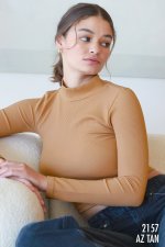 Ribbed Mock Neck Top 4 Colors