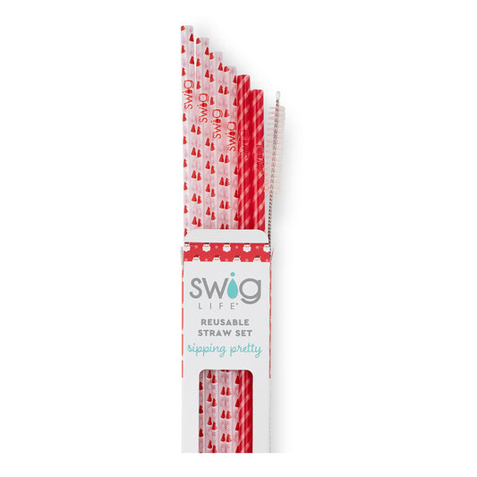 SWIG Santa Baby + Candy Cane Reuseable Straw Set