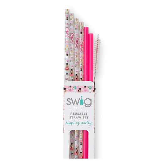 SWIG Nutcracker + Hot Pink Reuseable Straw Set