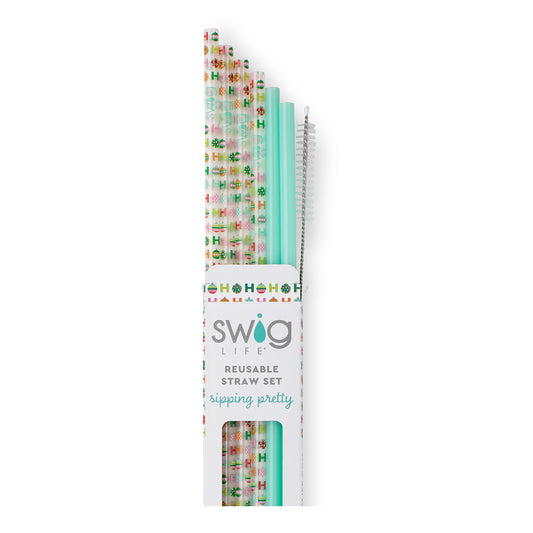 SWIG HoHoHo + Mint Reuseable Straw Set