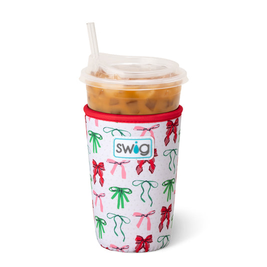 SWIG Ribbons and Bows 22oz Iced Coffee/Tea Coolie