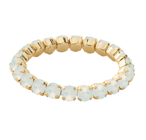 Sienna White Opal Bright Gold-Tone Stretch Bracelet