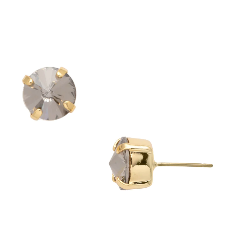 Jensie Silver Shade Bright Gold-Tone Stud Earring