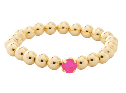 Zola Electric Pink Bright Gold-Tone Stretch Bracelet