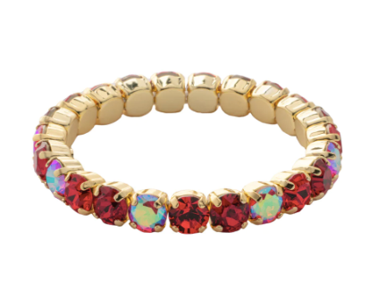 Sienna Cranberry Bright Gold-Tone Stretch Bracelet