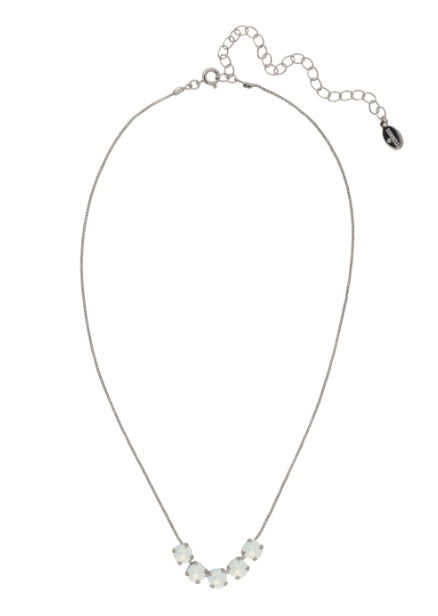 Shaughna White Opal Palladium Tennis Necklace