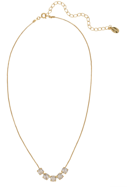 Shaughna Crystal Bright Gold-Tone Tennis Necklace