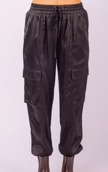 The Kim Cargo Jogger Pants in Black (Small-Large)