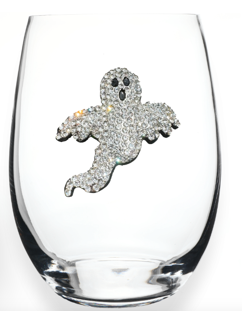 The Queen's Jewels Ghost Jeweled Stemless Wine Glass