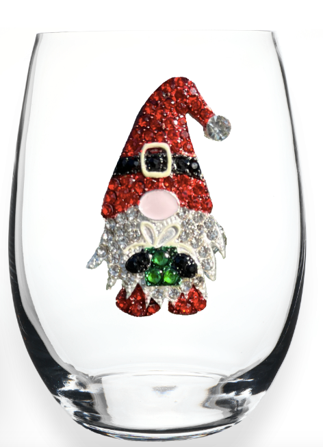The Queen's Jewels Gnome Jeweled Stemless Wine Glass