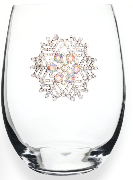 The Queen's Jewels Snowflake Jeweled Stemless Wine Glass