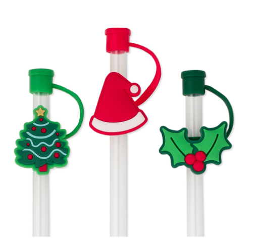 SWIG Straw w/ Toppers (Christmas Trees)