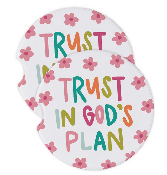 Trust in God's Plan Car Coaster Set