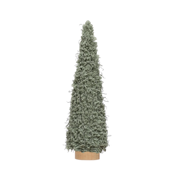 8 3/4" Mint Green Fabric Tree w/ Wood Base