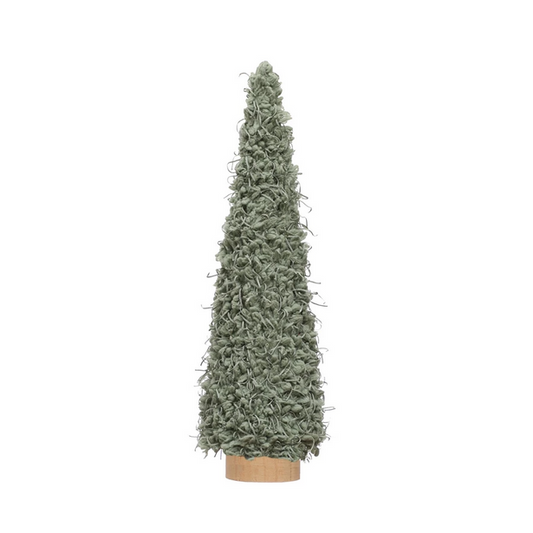 8 3/4" Mint Green Fabric Tree w/ Wood Base