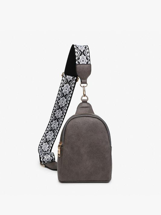 Ellen Sling Bag with Removeable and Interchangeable Guitar Strap (Charcoal Gray)