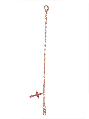 Sorrelli Miley Rose Gold Cross Charm Bracelet