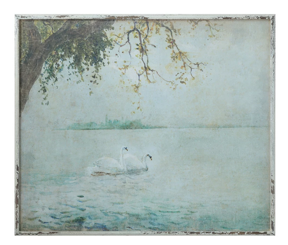 Swan Wall Decor with Wooden Frame