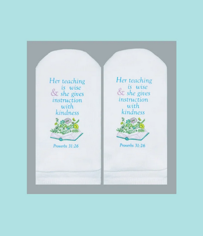 Standing on the Word Scripture Socks- Teaching is Wise Prov 31:26