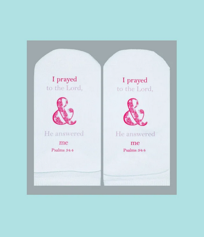 Standing on the Word Scripture Socks- I Prayed to the Lord Ps 34:4