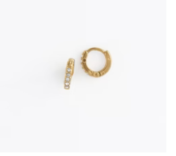 Waterproof Pave Huggie Hoop Earrings