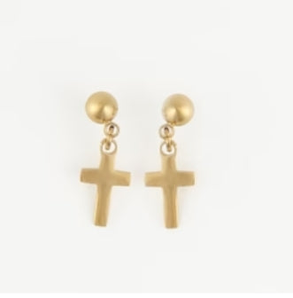 Waterproof Dangle Cross Stud Earrings