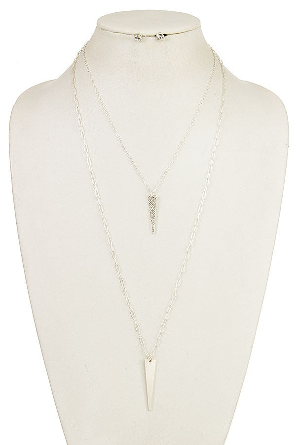 Layered Triangle Necklace Set