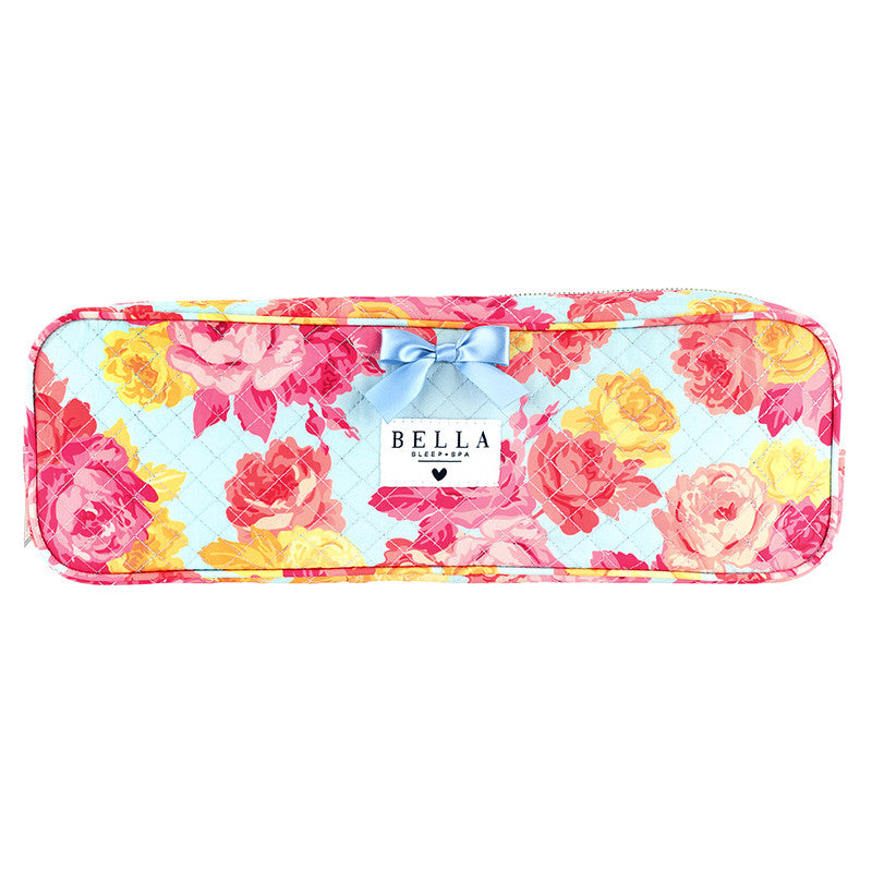 Blue + Rose Floral Quilted Hair Tool Bag