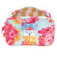 Roses + Blue Floral Quilted Cosmetic Bag
