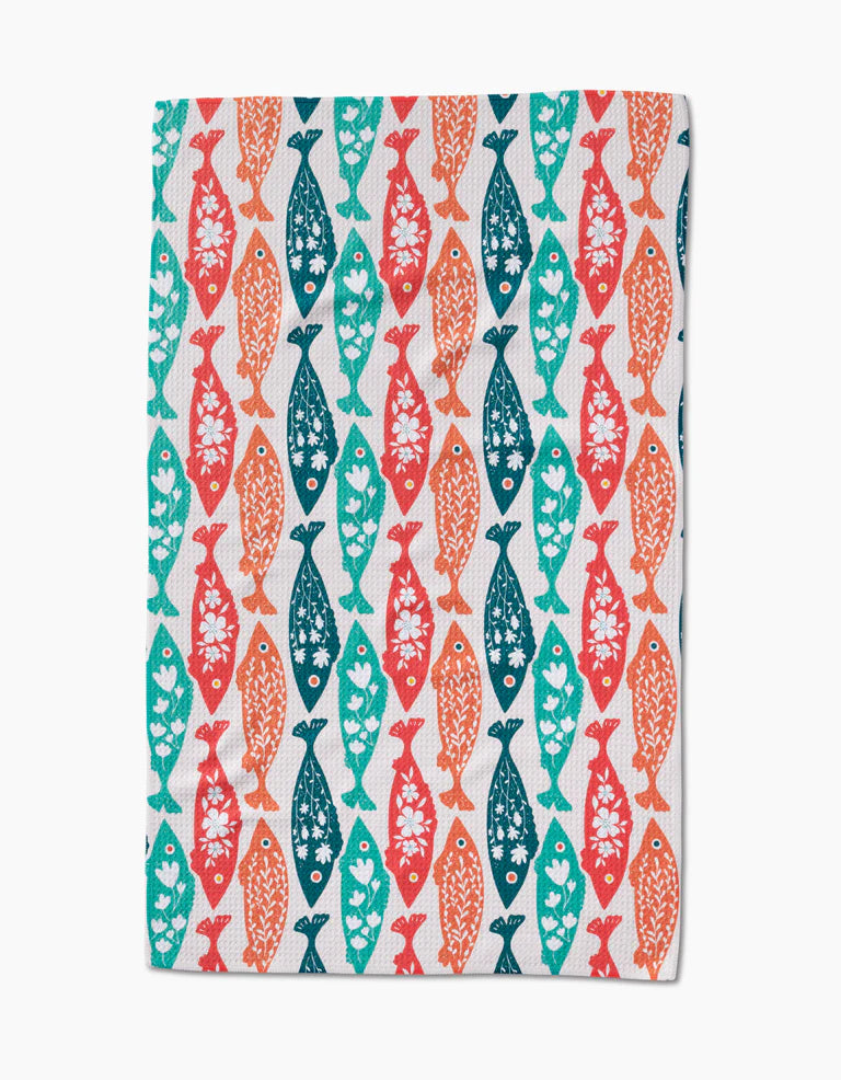Geometry Swedish Fish Tea Towel