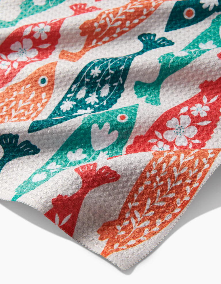 Geometry Swedish Fish Tea Towel