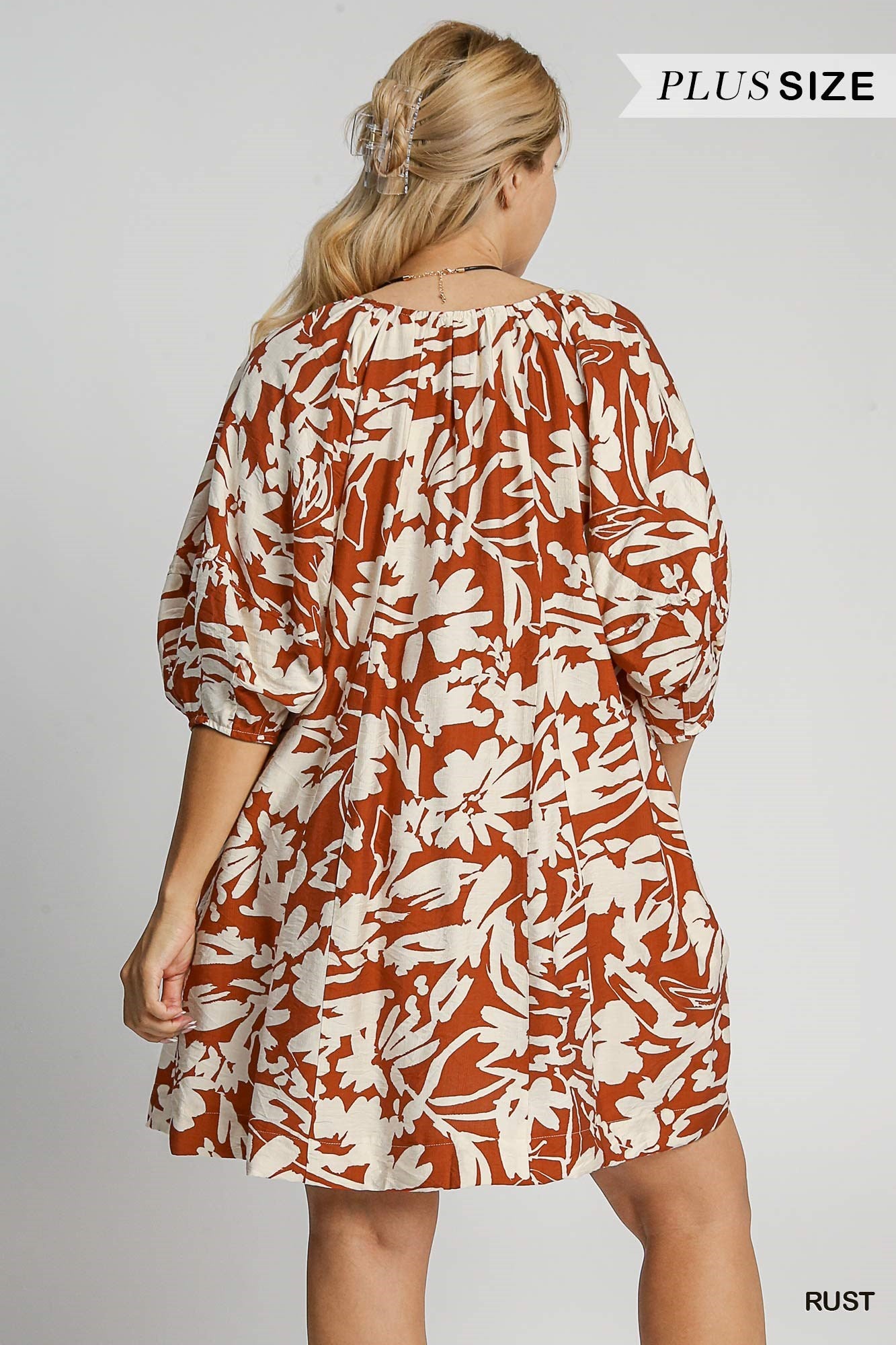 The Rory Terracotta Floral Plus Size Dress (XL to 2XL)