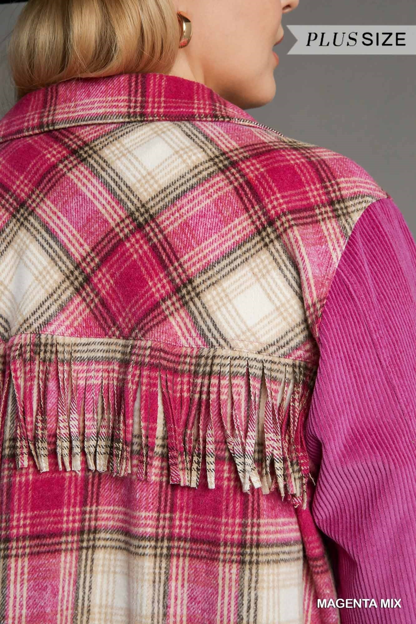 Back West Plaid Fringe Shaket (XL to 2XL)