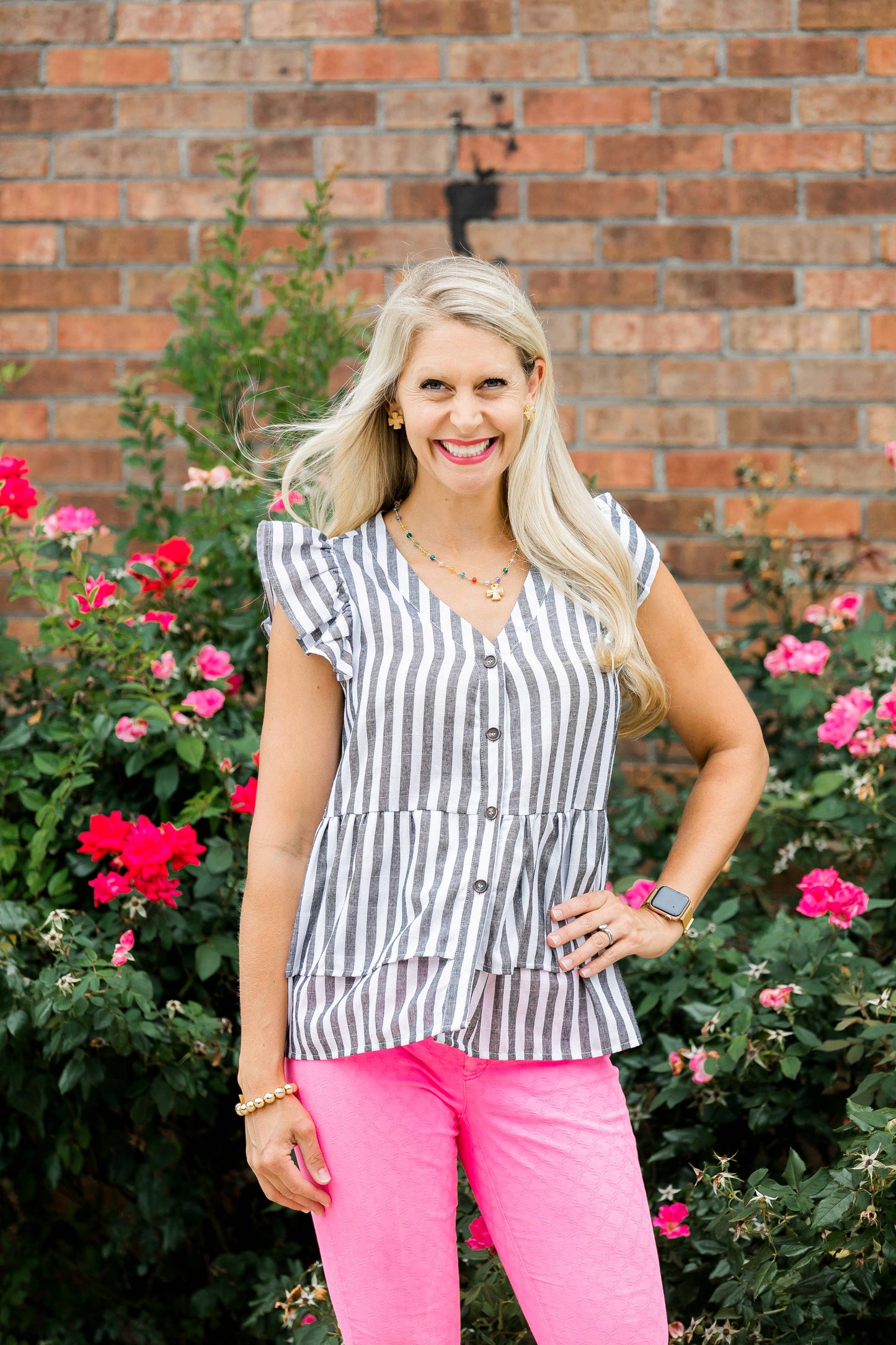 Multicolored and Gold Chain with Julia Blair Cross