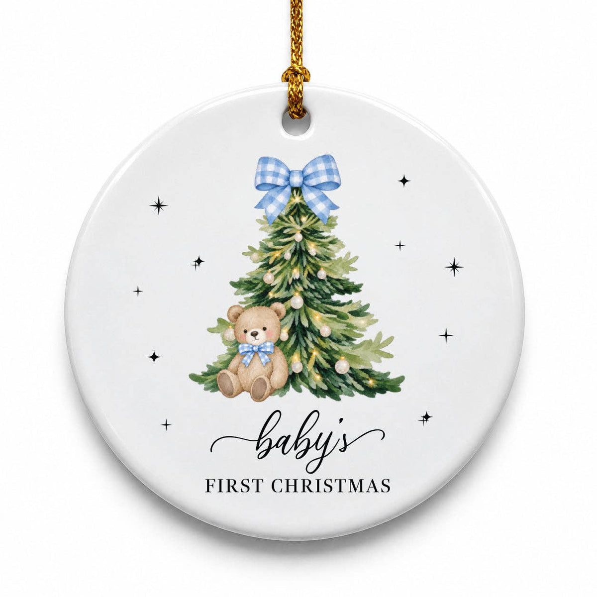 Baby's First Christmas Keepsake Ornament - Blue Heart