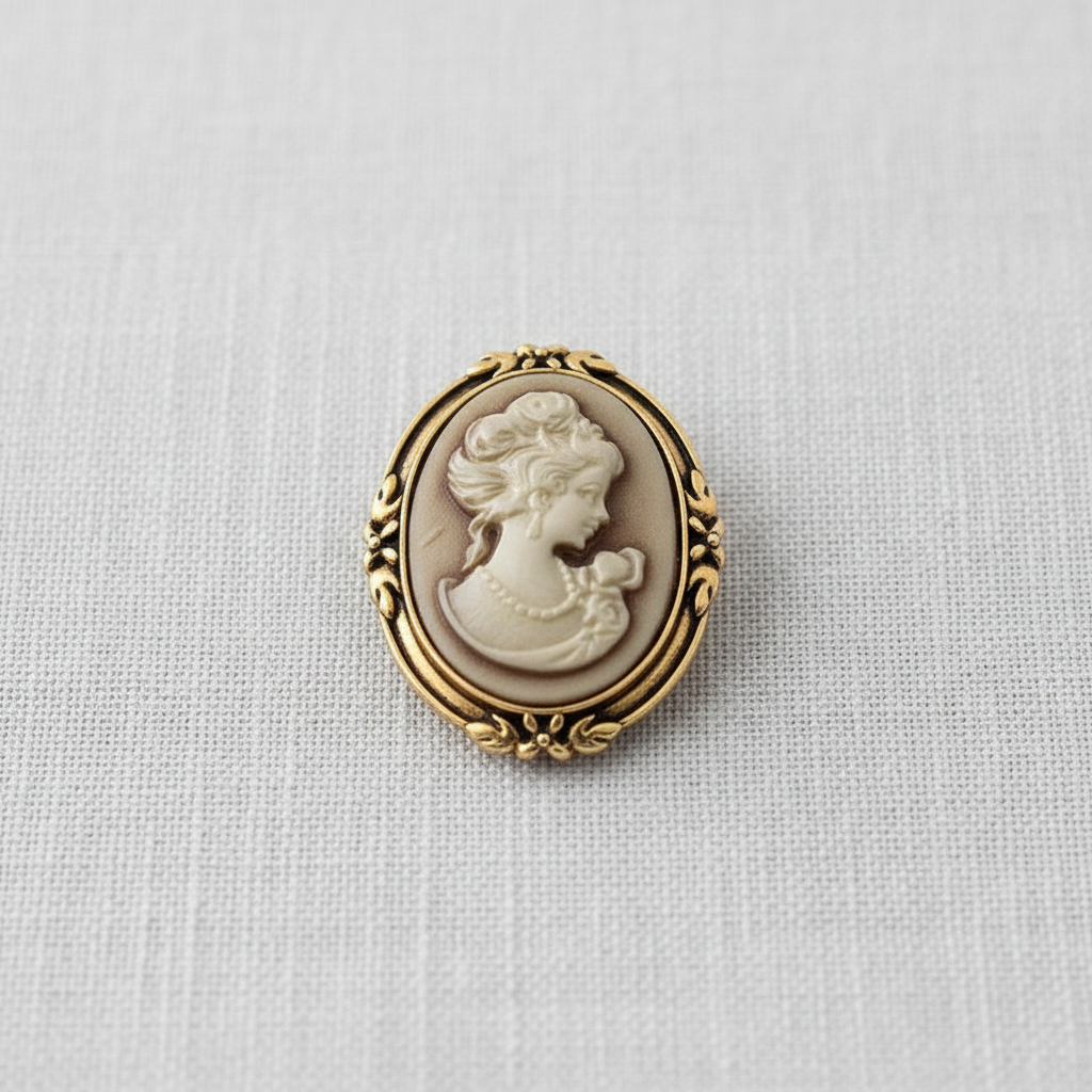 Medieval Cameo Brooch with Sculpted Portrait