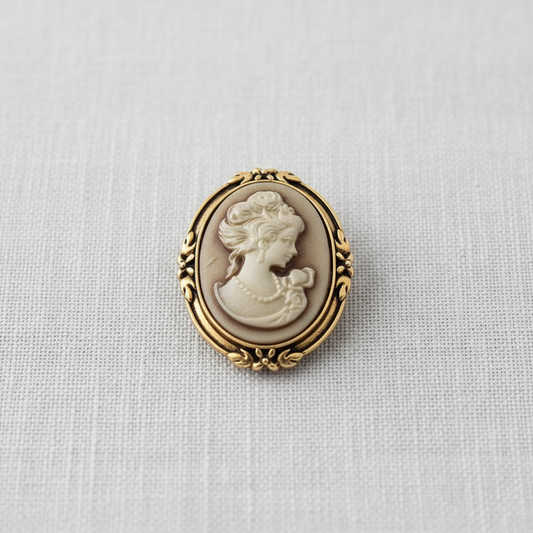 Medieval Cameo Brooch with Sculpted Portrait