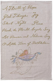 Cotton & Linen Printed Tea Towel with Holiday Saying (3 Styles Available)