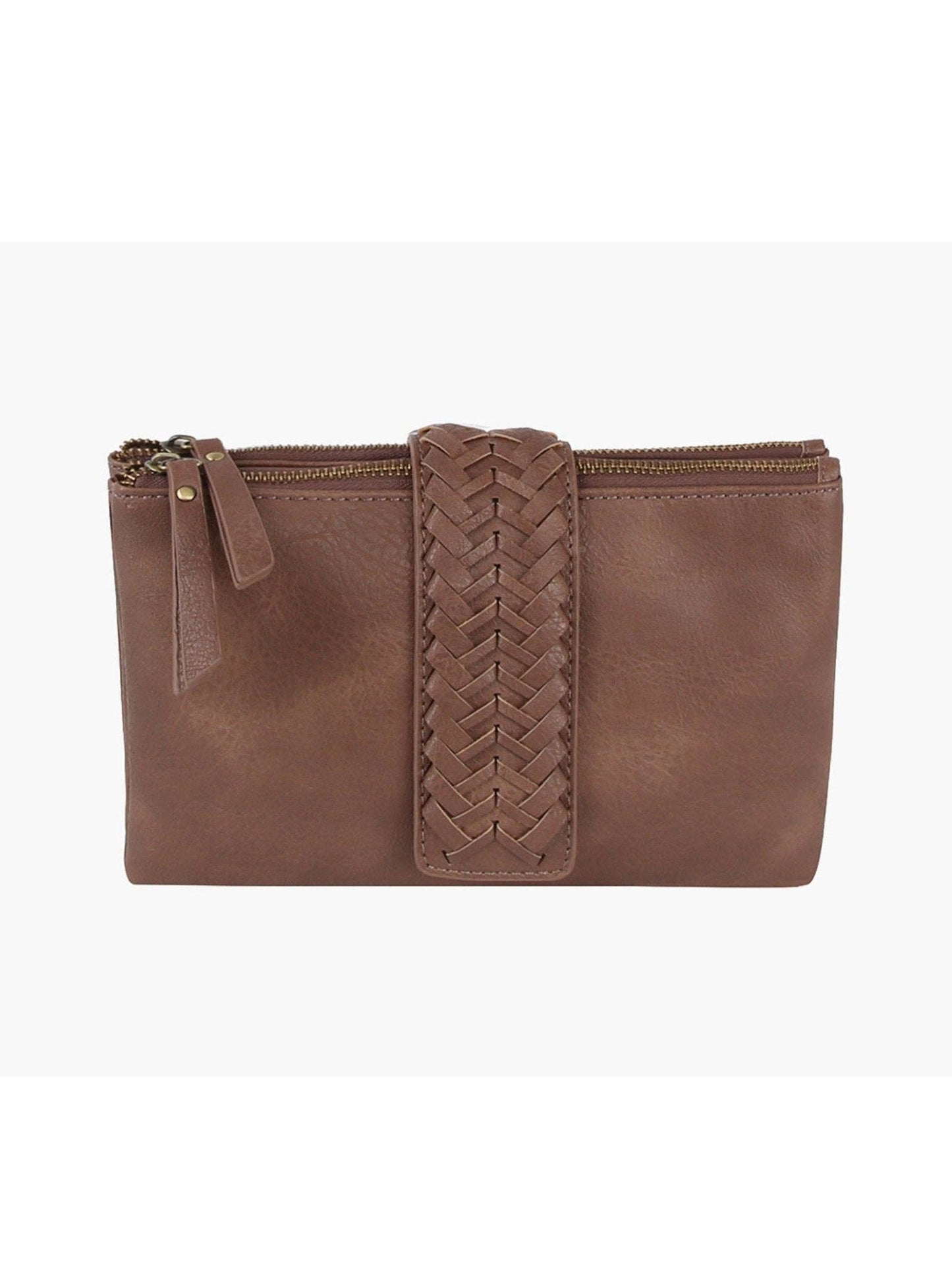 Women's Two-Compartment Crossbody Bag with Braid Detail