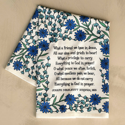 What A Friend Hymn Tea Towel - Full Color